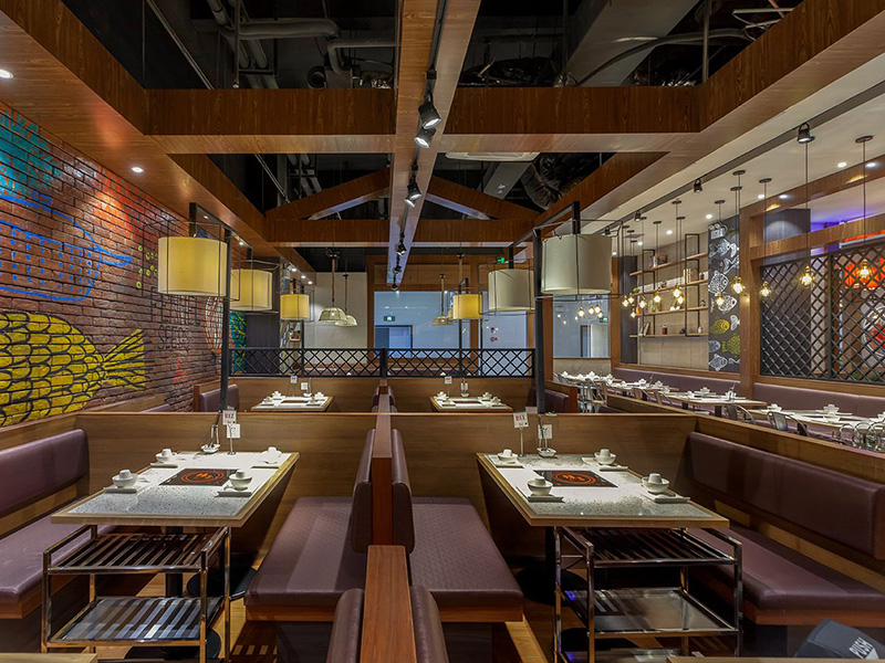 杭州現(xiàn)代簡(jiǎn)約火鍋店裝修設(shè)計(jì)案例
