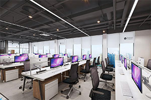 工業(yè)風(fēng)互聯(lián)網(wǎng)辦公室裝修設(shè)計(jì)全景效果圖