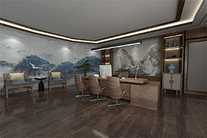 小型新中式老總辦公室裝修設(shè)計(jì)效果圖