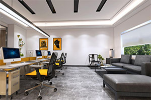 杭州680方現(xiàn)代簡(jiǎn)約辦公室裝修設(shè)計(jì)全景圖