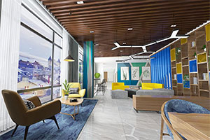 280方簡約創意辦公室裝修設計全景效果圖