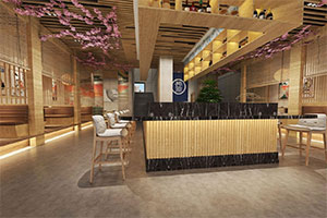 中式料理店裝修設計全景圖