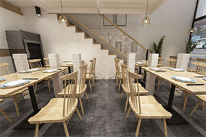 新中式面館裝修設(shè)計全景案例