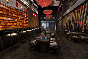 日式大型餐廳裝修設(shè)計全景