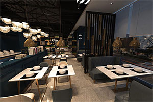 1000平自助餐飲店裝修設(shè)計全景