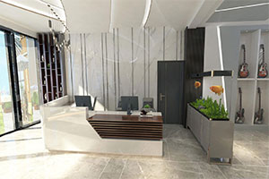 現(xiàn)代音樂(lè)學(xué)校大廳裝修全景圖