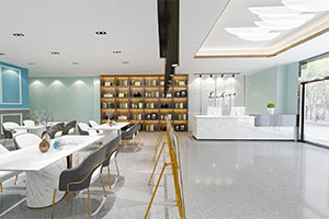 美術(shù)培訓(xùn)機(jī)構(gòu)大廳裝修設(shè)計(jì)全景圖